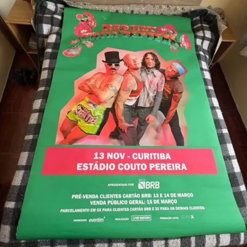 Red Hot Chili Peppers Mega Pôster 1,80x1,20 Show de Curitiba