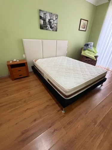 Box cama veludo japonesa Queen + colchão orthocrim
