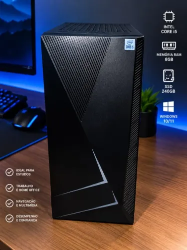 PC Intel i5-10400F 8GB RAM SSD 240GB Placa de Vídeo GT210 Win11