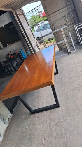 Mesa de jantar estilo industrial 3mt