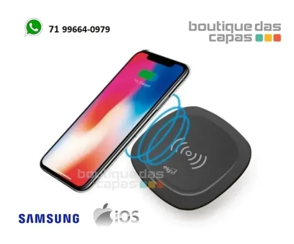 Carregador de Mesa Sem Fio Qi indunção elg WQ1BK 2.0A para Samsung iphone xiaomi