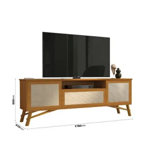 Rack Darvin Retro Com Pés em Madeira Maciça Para TV Até 75''! Frete + Montagem Grátis