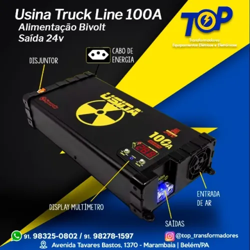 Fonte Usina Truck Line 24v 100a