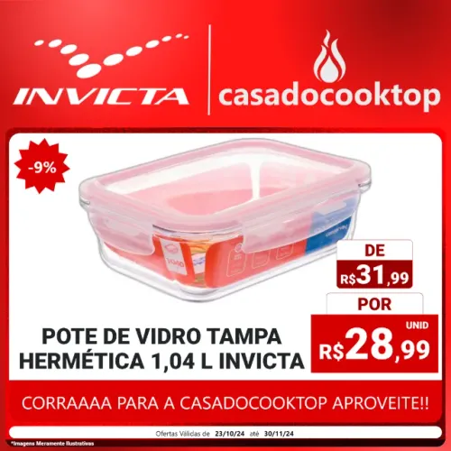 Pote de Vidro Tampa Hermética 1,04 L Invicta