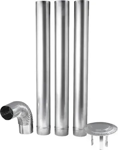 Chaminé para fogão a lenha, kit com 5 peças, Baldebras