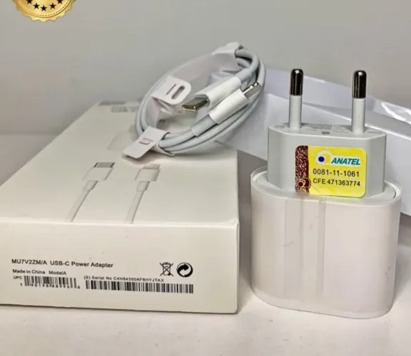 Carregador IPhone Turbo 20w Fonte e Cabo homologado pela Anatel apenas 60,00
