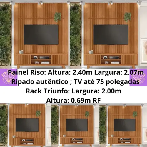 Rack Triunfo + Painel Riso Ripado Larg. 2.07m RF