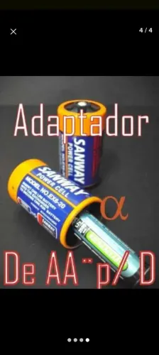Kit 2 Adaptador de pilha AA pra pilha D