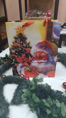  Sacola De Presente Natal 3d com alça- PAPAI NOEL  PROMOÇÃO! PONTA DE ESTOQUE 26X32X10