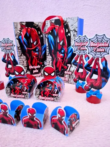 Caixinhas pra lembrancinha e decoração de festa Homem Aranha