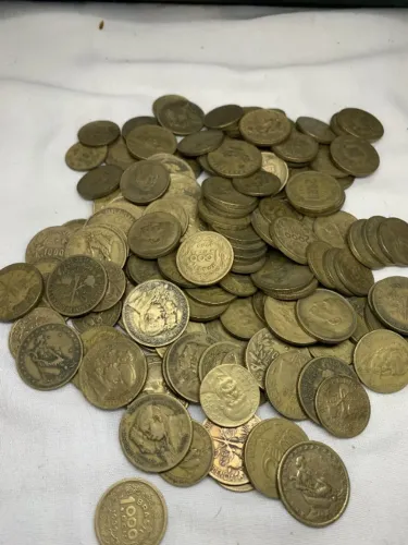 1kg de moedas de réis amarelo para coleção joia ou revenda