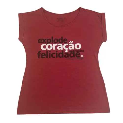 Camiseta Huebra Gase Slim Fit Feminina Original Tamanho M Vermelha