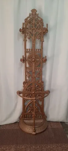 Antigo Chapeleiro Cabideiro Bengaleiro Metal Forjado