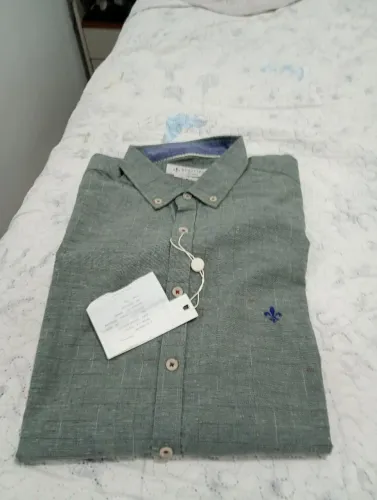 Camisa Social cinza  manga longa Masculina