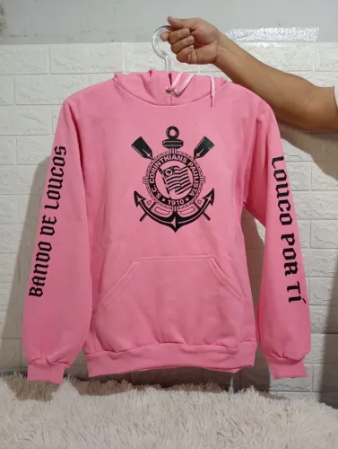 Moletom estampado do Corinthians Rosa
