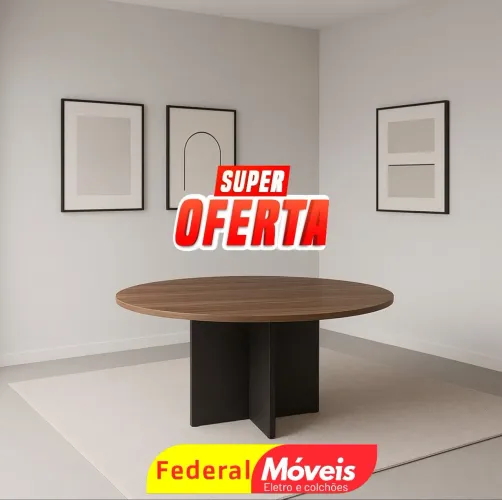 Mesa de Reunião 1,20m de diâmetro - Compacta, prática e elegante!