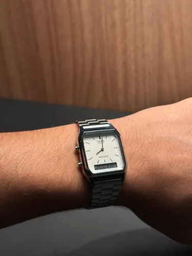 Relógio Masculino Anadigi Casio AQ-230A-7BMQ - Prateado