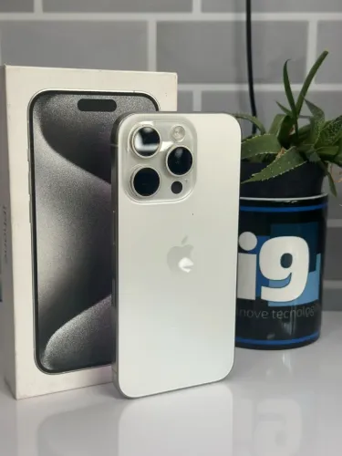 iPhone 15 Pro 128GB 89% saúde da bateria, Cor white Titanium