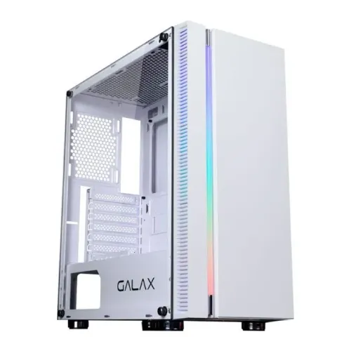 Gabinete Gamer Galax Quasar White c/ Led RGB Frontal s/ Fan Led - ATX, Micro-ATX - WZetta