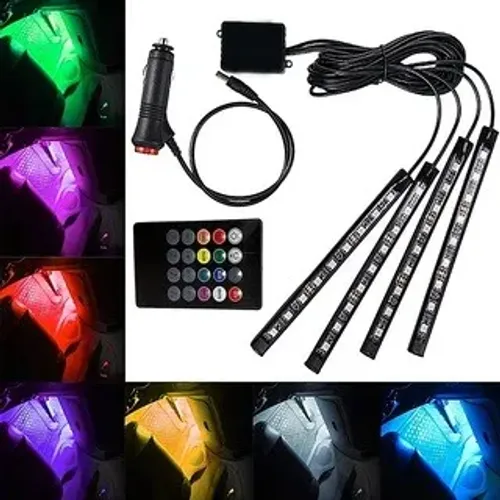 Kit Iluminação Interior Veículos, Carro Luz Led C/controle Entrada Usb