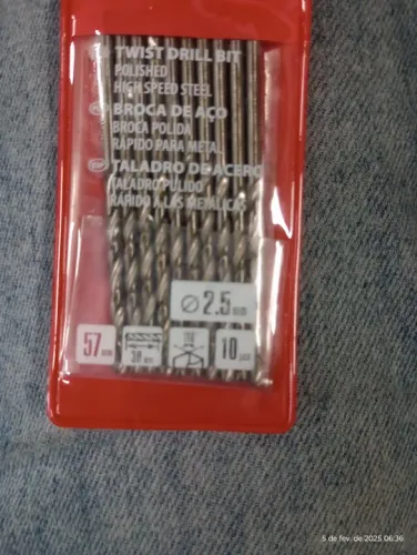 Jogo de Brocas para Metal - 10 Peças - 2,5mm