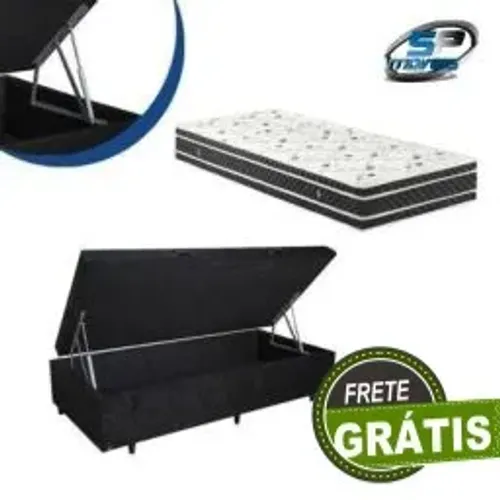 Frete Grátis Capital SP! Base Baú Solteiro + Colchão D33 14cm
