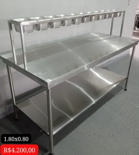 Mesa condimentadora modelo ilha 1.80x0.80