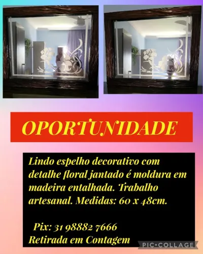 Espelho decorativo rústico  Raridade