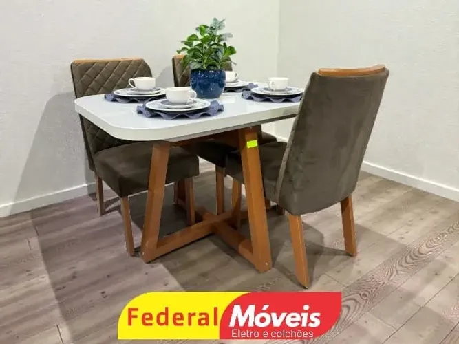 Mesa de Jantar 1,20x80cm c/ 4 Cadeiras NOS CHAME NO WHATSAPP