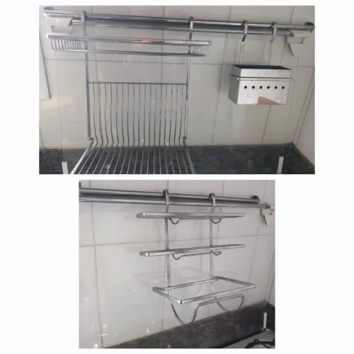 Suportes de cozinha em inox.