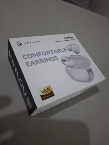 Fone Bluetooth Haylou Airfree branco seminovo