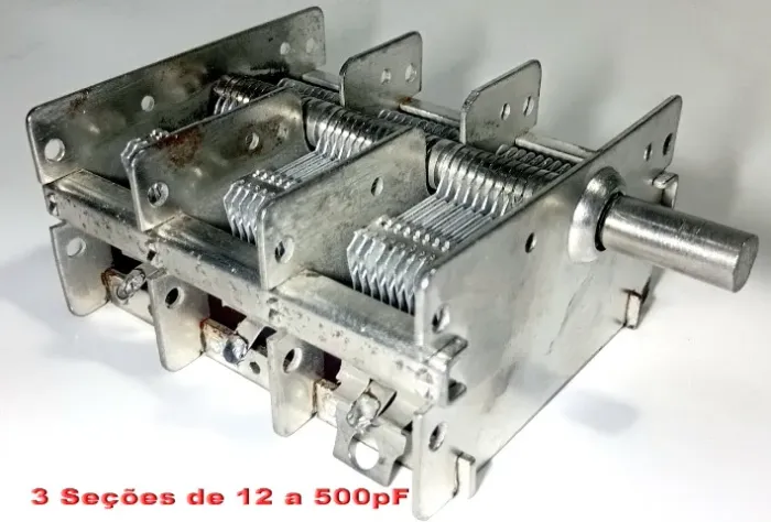 Capacitor Variável Alumínio 3 Seções.