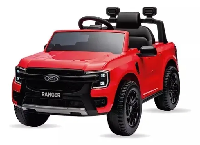 Carro Elétrico Infantil Com Controle Remoto Ford Ranger 12v Cor Vermelho