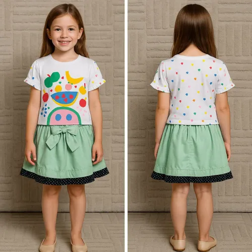 Blusa dupla estampa marca Fábula tamanho 6