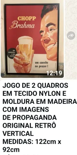 Quadros originais Atlantis/Ambev,  raridade Retrô Brahma - 122x92cm