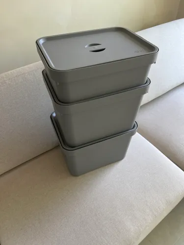 3 caixas organizadoras com tampas