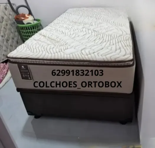 Base e Colchão Solteiro com pilow top
