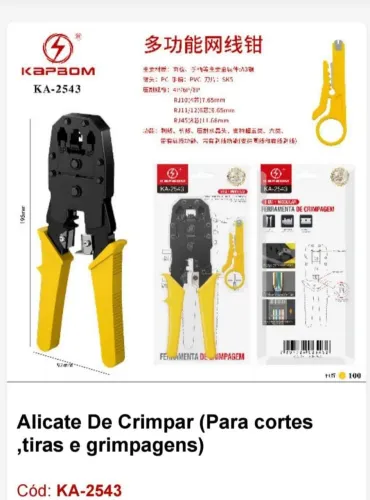 Alicate De Crimpar KA-2543
