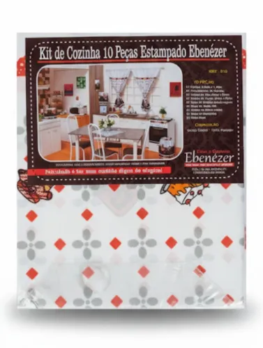 Kit de Cozinha 10 peças Estampado Ebenézer Premium