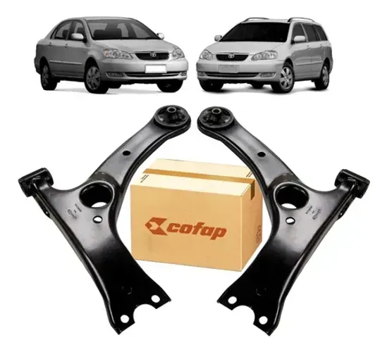 BANDEJA DIANTEIRA DIREITA COM BUCHA COROLLA 02>19 FIELDER 05>08 LIFAN 1.6 16V 10>12 COFAP