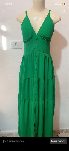 Vestido verde crepe Duna