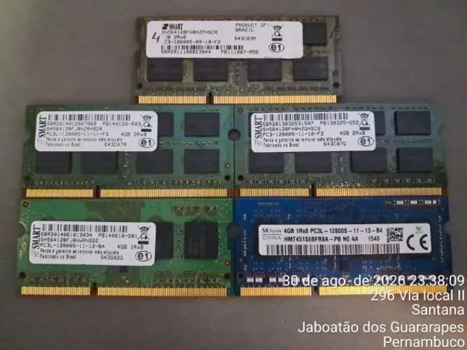 Memórias RAM Notebook DDR3 / DDR3L 4GB e 2GB