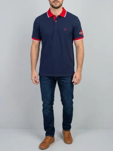 Camiseta polo maga curta azul marinho - marca Nautica - tamanho G - usada 1x