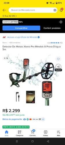 Detector de metal X-terra Pro totalmente a prova D'água Minerlab