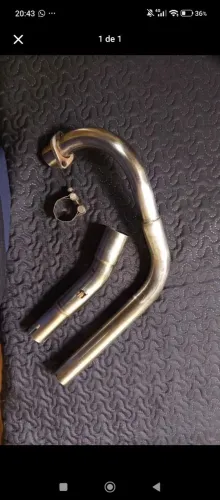 Escapamento Full inox para cg 160 link pipe + curva 