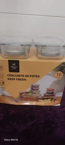 Conjunto de potes em vidro