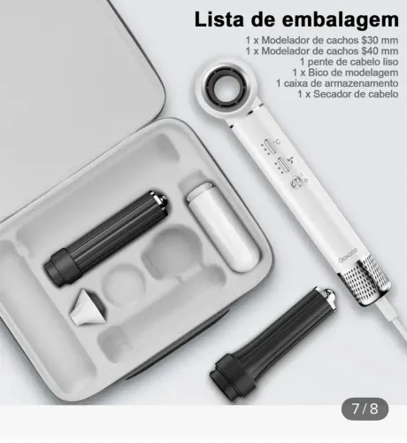 Secador De Cabelo Gokoco Com 5 Em 1 Escova Hot Air Styler Cor Prata
