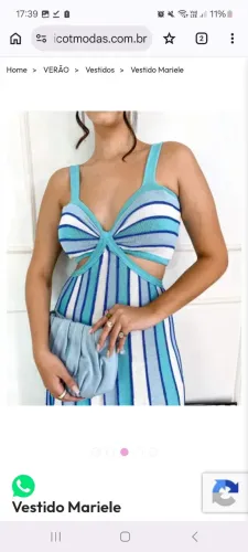 Vestido listrado azul