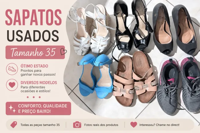 Sapatos usados preços variados 80,60,50 e 30 reias