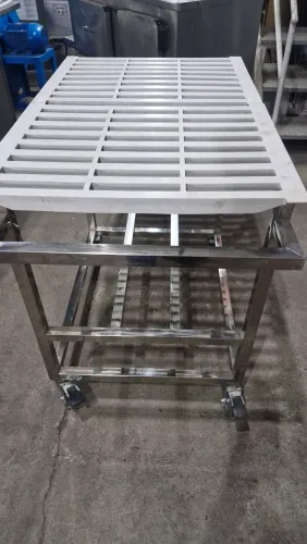 Carrinho inox puro 304 com rodinhas